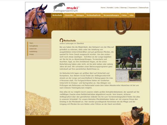 homepage des Muki Reitsportzentrums