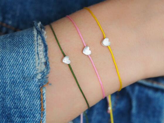 Stoff-Armband-Herz
