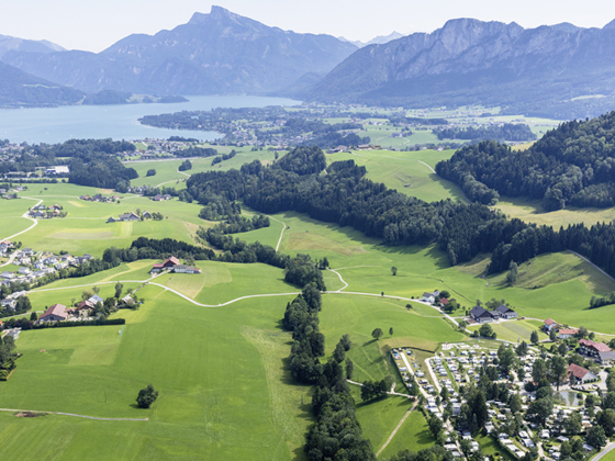 Vogelperspektive vom Camp Mondseeland