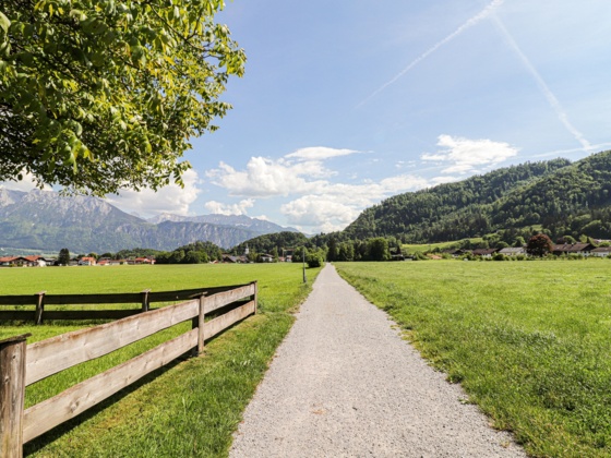 Laurentius Rundweg mit Blick aufs Kaisergebierge