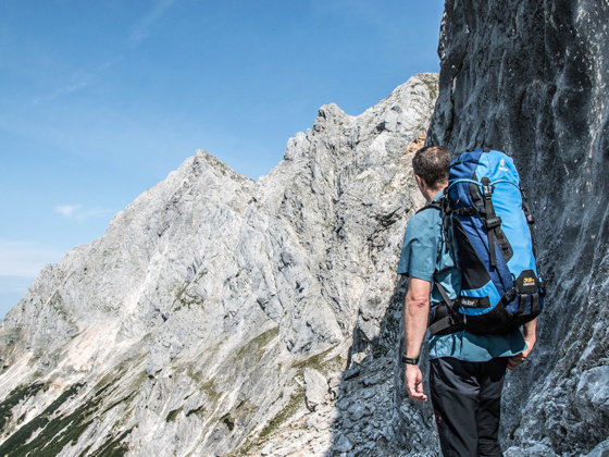 Aufstieg über Schaflsteig zur Mayrbergscharte