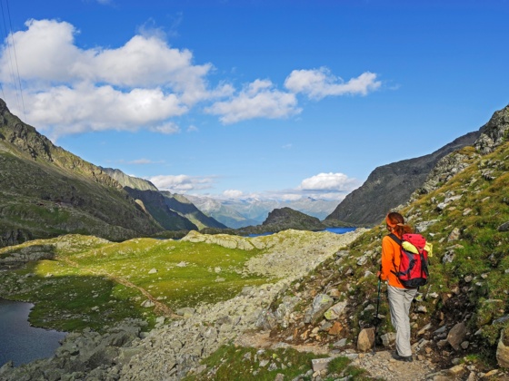 Blick von Unterer Seescharte auf Kreuzsee und Wangenitzsee