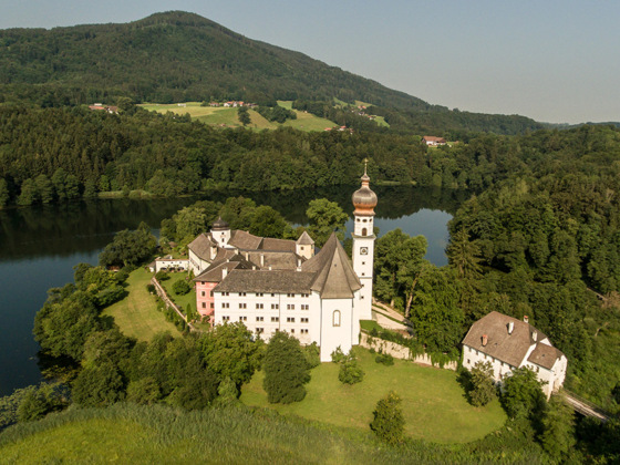 Höglwörther See und Kloster von oben