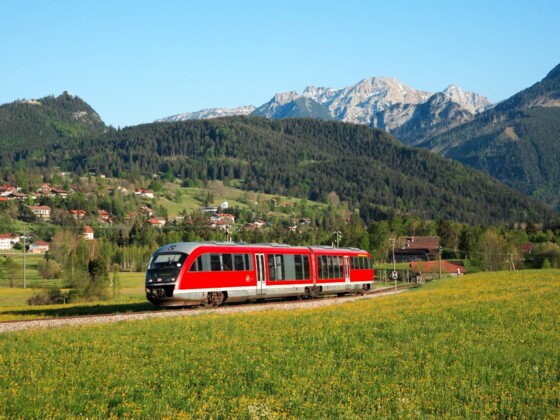 Unterwegs mit der Bahn in Pfronten im Allgäu