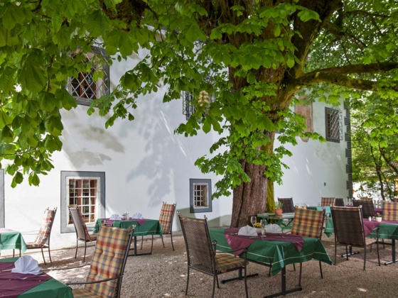 Der Gastgarten beim Landhotel Agathawirt