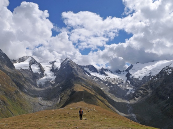 Hohe Mut: Blick auf Gaisberg- (links) und Rotmoostal (rechts)