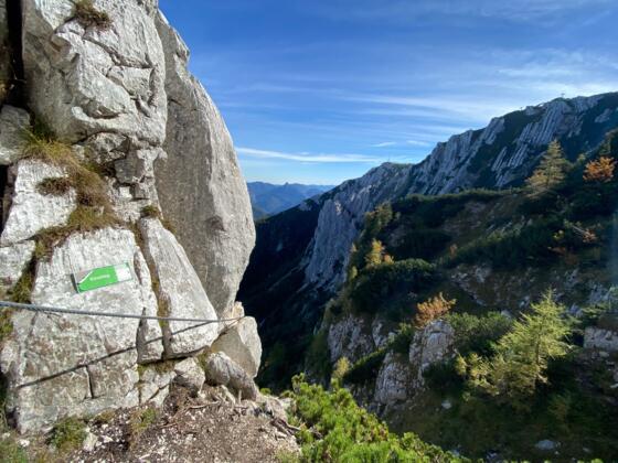 Einstieg in den HTL-Wels Klettersteig
