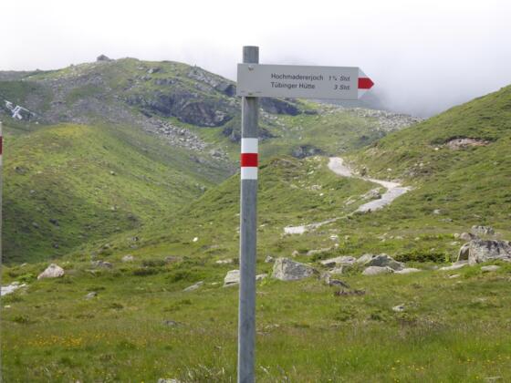 Abzweigung Tübinger Hütte