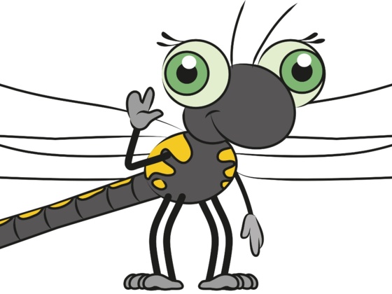 Das Maskottchen vom FILZ & MOOR Naturerlebnis Rossbrand ist FILZI, die kleine Libelle vom Rossbrand.