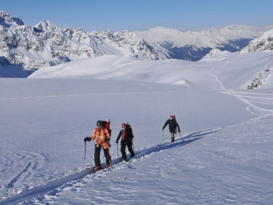 Aufstieg am Silvrettagletscher