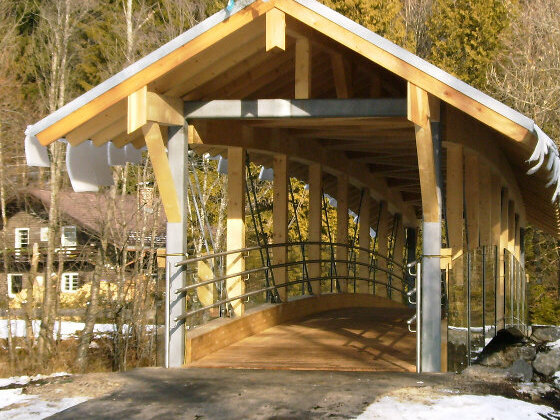 Fachwerkbrücke Leitzachsteg