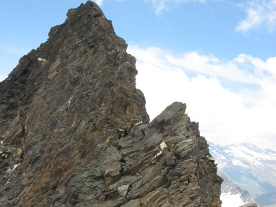 Kletterei am Verbindungsgrat zum Hohe Wilde Nordgipfel