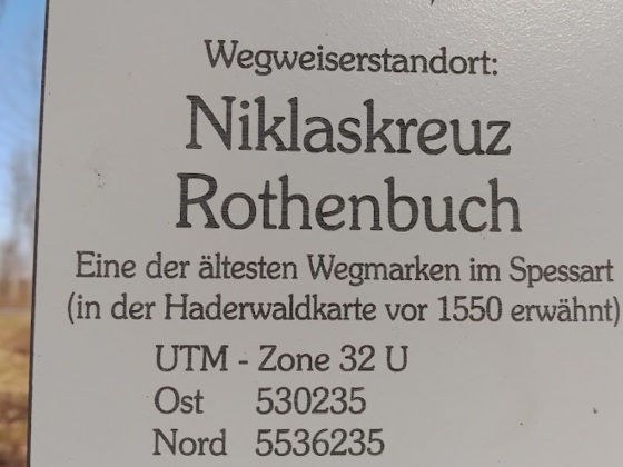 Standortschild Wegweiser Niklaskreuz