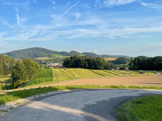 In Edlau wird der Ortskern von Lasberg sichtbar