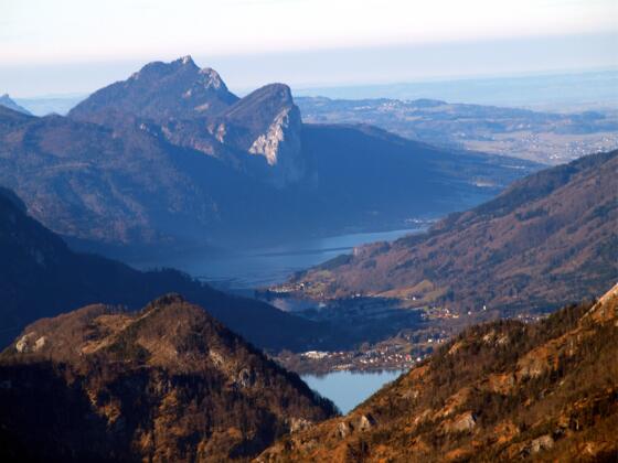 Attersee-, Mondsee- und Schafbergblick.