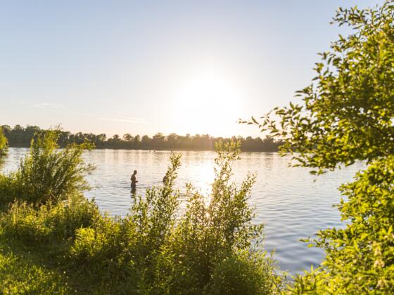 Badende am Olchinger See