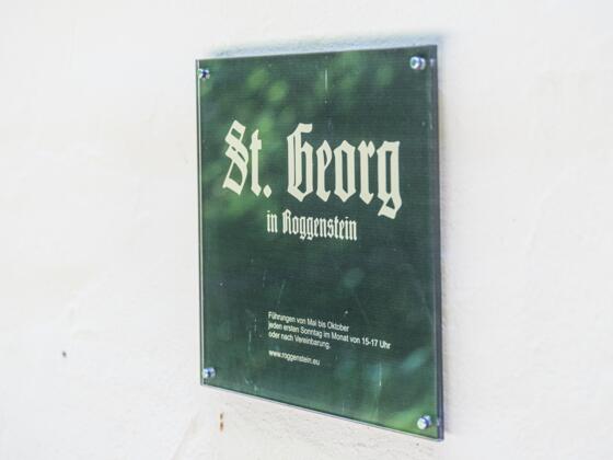 Namensschild der Kapelle St. Georg in Roggenstein