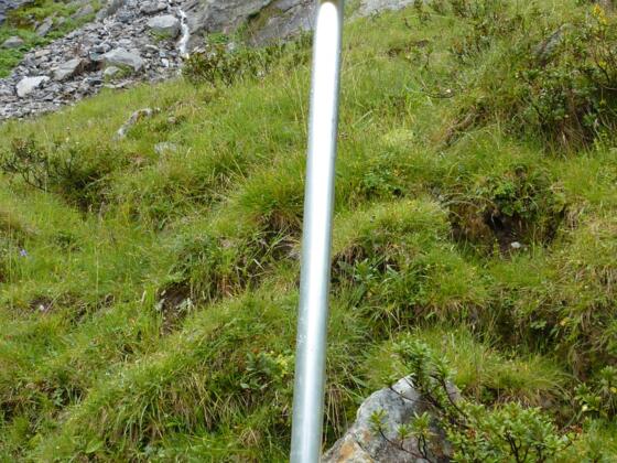 Wegverzweigung beim Aufstieg vom Stillupptal