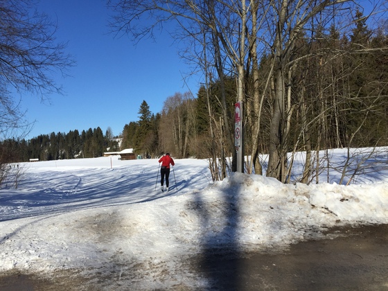 Kann sein, dass man im Langlaufschlitten hier schon wenden  muss.