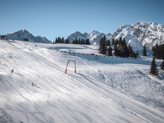 Skigebiet Rossfeld vor dem Hohen Göll
