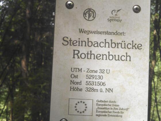 Wegweiserstandort Steinbachbrücke