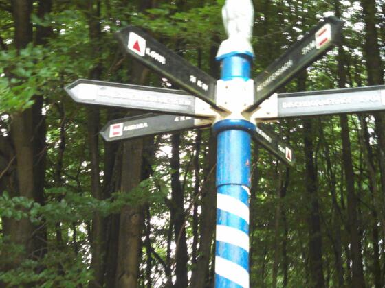 besonderer Wegweiser mit Eule