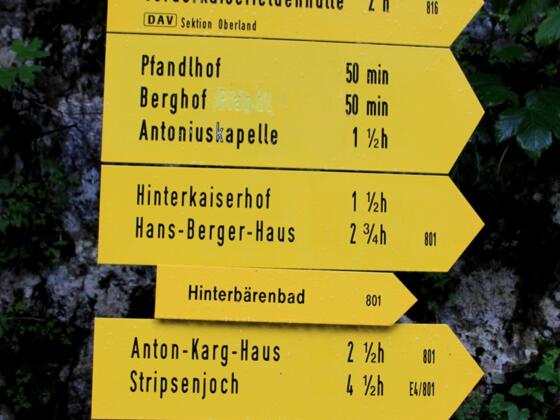 Wegbaum im Kaisertal: Tourenziele gibt es zur Genüge.