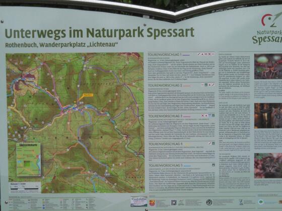 Infotafel Naturpark Spessart an der Lichtenau
