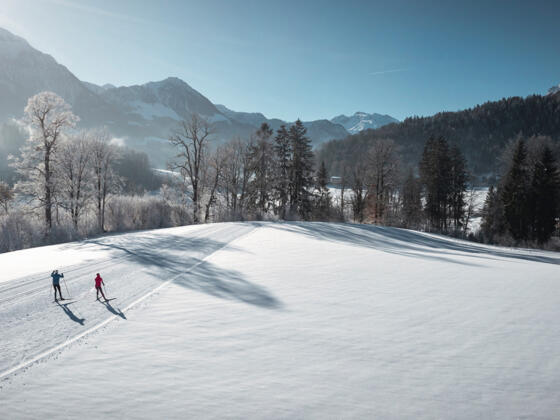 Langlaufzentrum Aschauerweiher: Langlaufen mit Watzmannblick