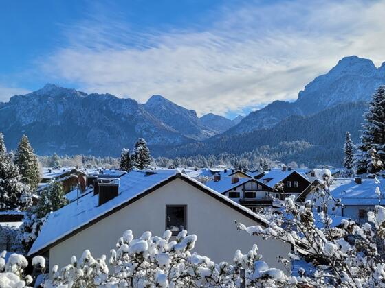 Bergblick in Füssen im Allgäu