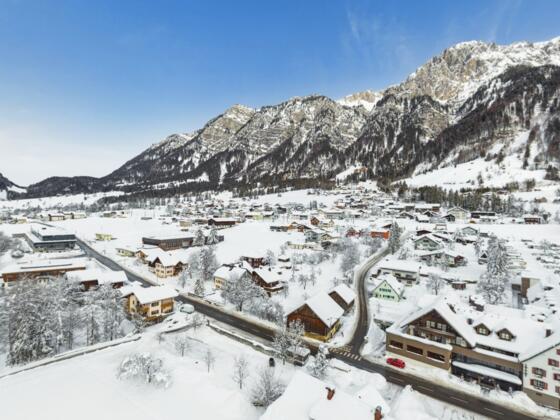 Außerbraz von oben mit Blick Richtung Bludenz