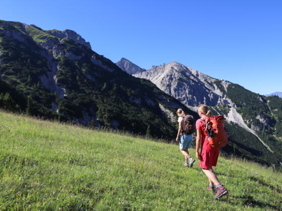 Oberhalb der Bergbahn Rosshütte: Zustieg zum Seefelder Panorama Klettersteig