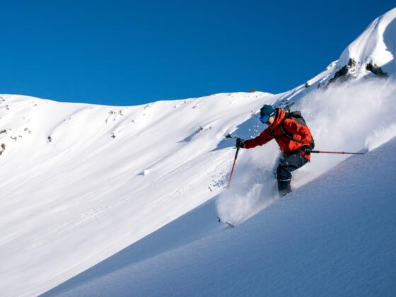 Pulvern im Gipfelbereich der Jöchelspitze.