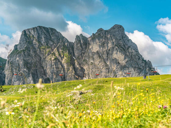 Aussicht auf Aggenstein mit Breitenbergbahn