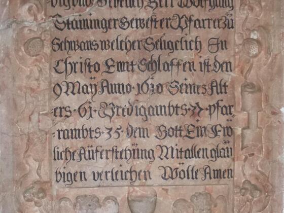 Erinnerungstafel in der evangelischen Kirche Schwanenstadt