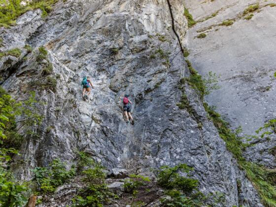 Am Beginn des Klettersteigs