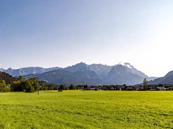 Der Blick auf das Wettersteingebirge aus Farchant