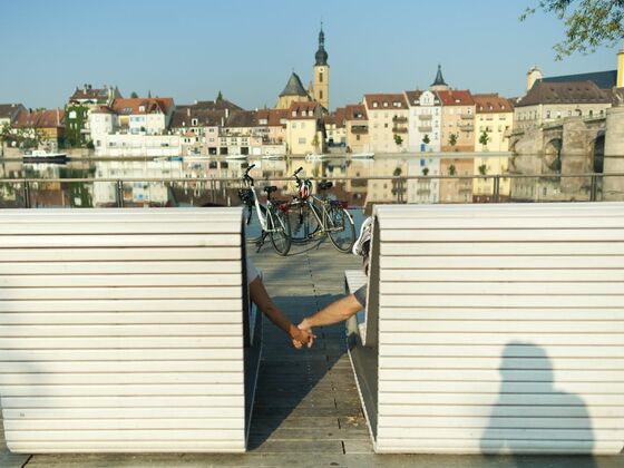 Blick auf die Stadt Kitzingen vom Stadtbalkon