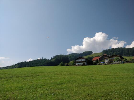 Blick vom Landeplatz in Richtung Startplatz Fürmannalm