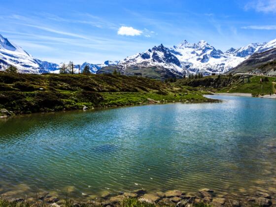 Leisee mit Matterhorn im Hintergrund , Sunnegga, Zermatt