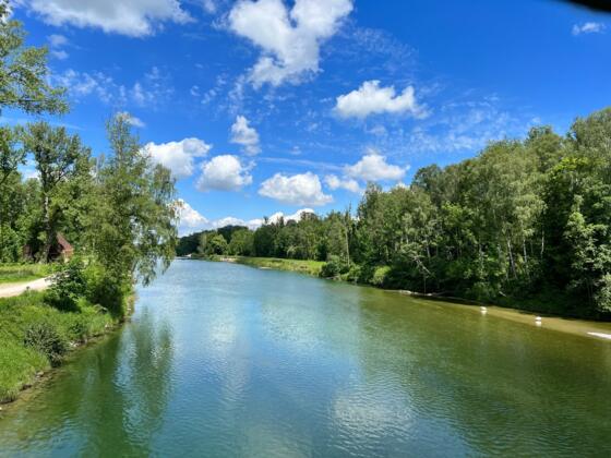 Lech bei Waltershofen, Brücke queren