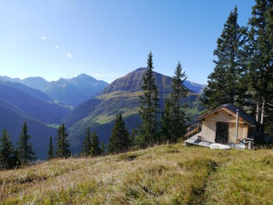 Kleine Jagdhütte auf der Sattelebene