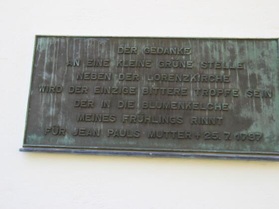 Gedenktafel für Jean Pauls Mutter