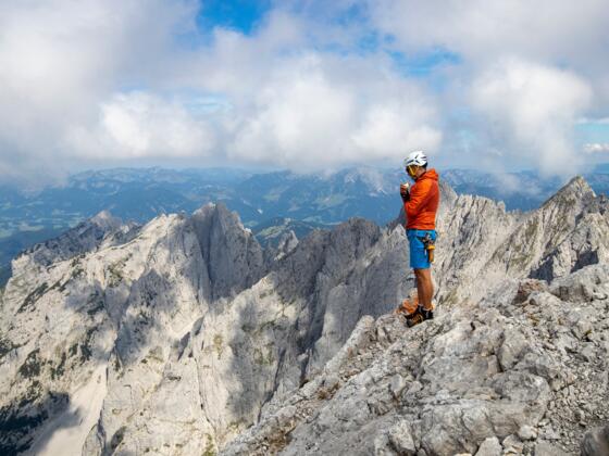 Alpinklettern pur auf die Große Bischofsmütze, 2458 m.