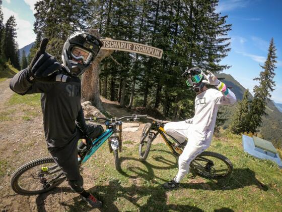 Unterwegs auf der Freeride-Strecke "Tscharlie Tschäplin"