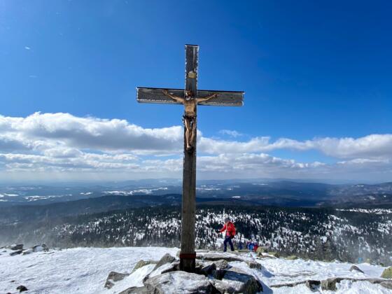 The beautiful summit of Lusen, with an amazing view