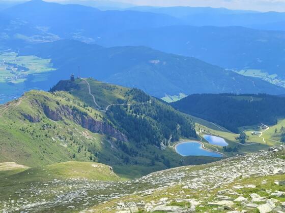 Blick auf das Großeck und die Speierseen vom Schigebiet