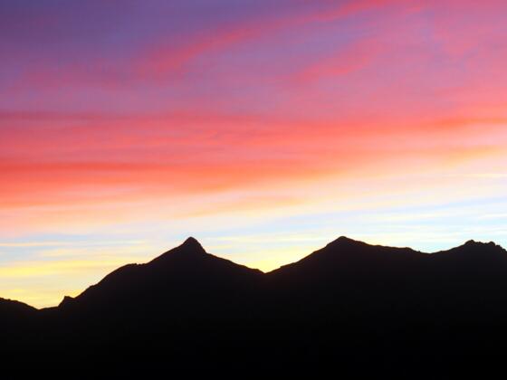 Tolle Sonnenaufgänge wer in der Schwarzenberghütte übernachtet