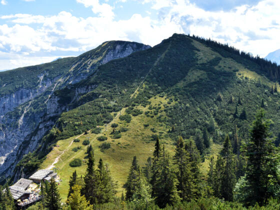 Blick vom Predigtstuhl über die Schlegelmulde zum Hochschlegel