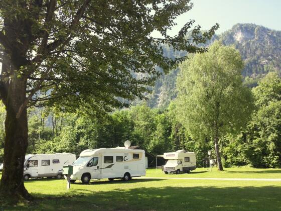 Wohnwagen beim Inselcamping Sperr